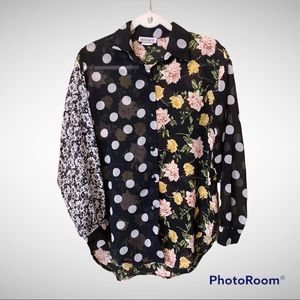 Women’s Size S Mirrors sheer floral top